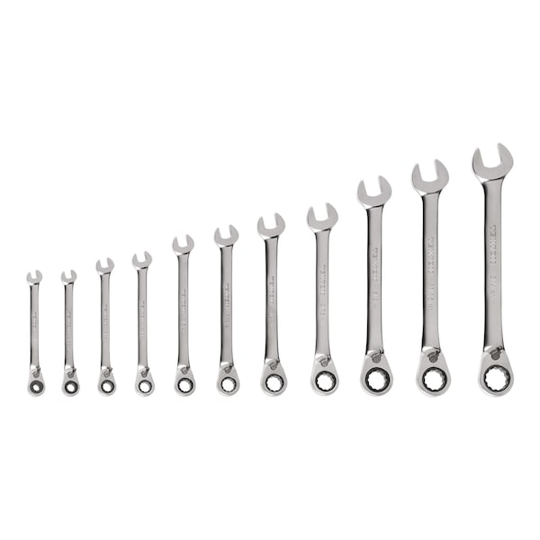 Reversible 12-Point Ratcheting Combination Wrench Set, 11-Piece (1/4-3/4 in.)